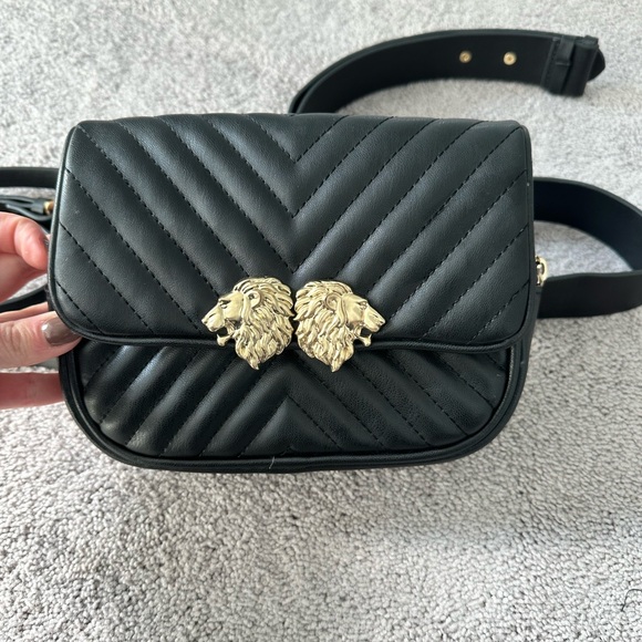 Zara Lionhead Crossbody Lions Bag Womens Medium Black - Picture 5 of 16